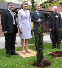 President of Ireland planting a tree